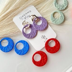 Interchangeable Textured Round Hoop Earrings